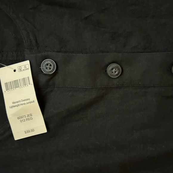 Duluth Trading Co Black Women’s Overeasy Lightweight Hemp Button-Front Jumpsuit - Picture 5 of 9